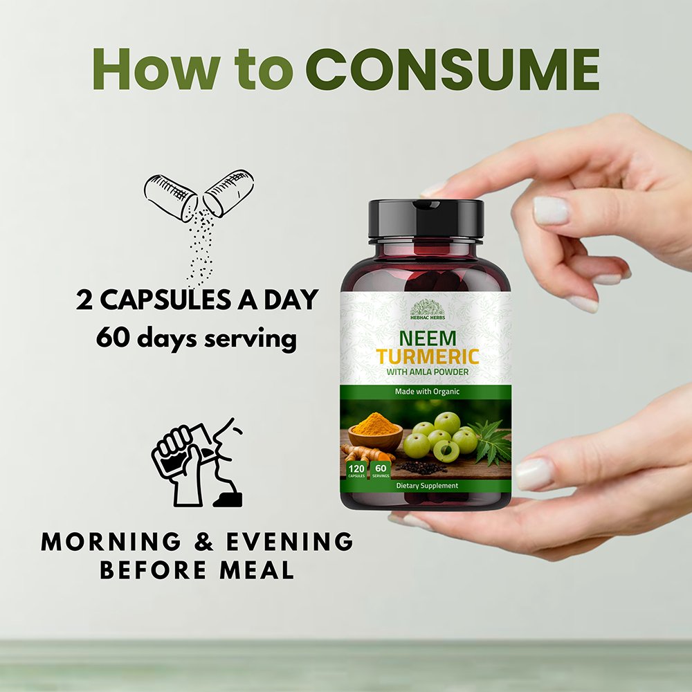 Neem Turmeric Capsules with Amla Powder - Image 9