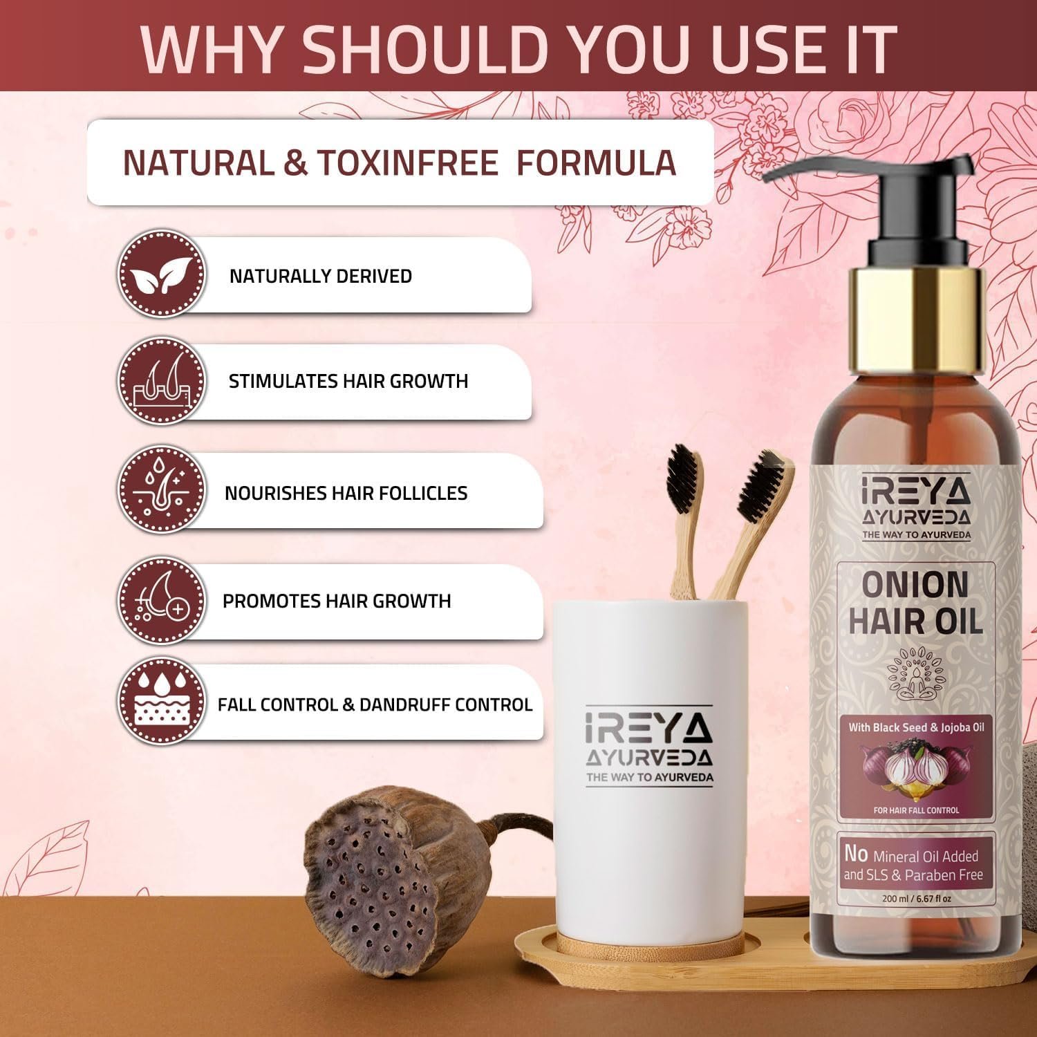 Hair Oil with Black Seed, Onion, Jojoba & Castor Oils - Image 2