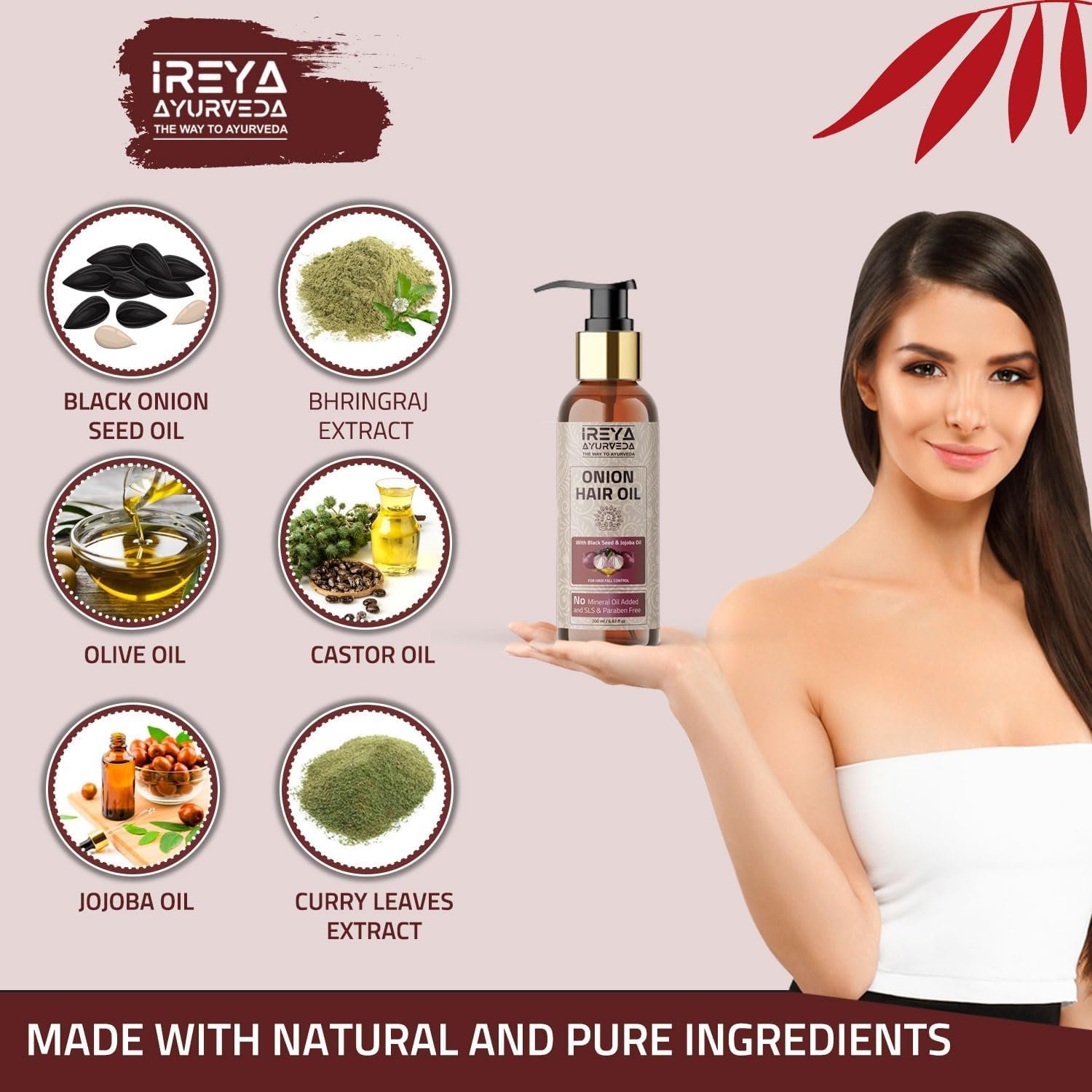 Hair Oil with Black Seed, Onion, Jojoba & Castor Oils - Image 3