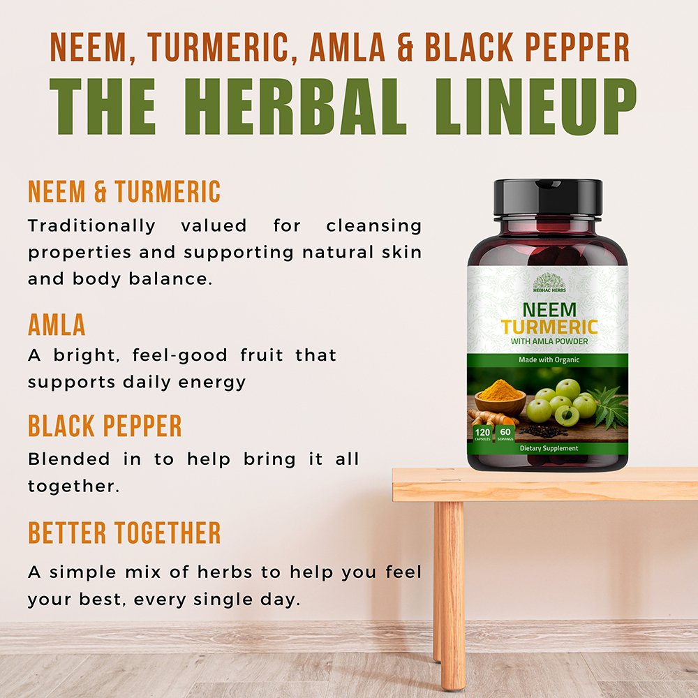 Neem Turmeric Capsules with Amla Powder - Image 5