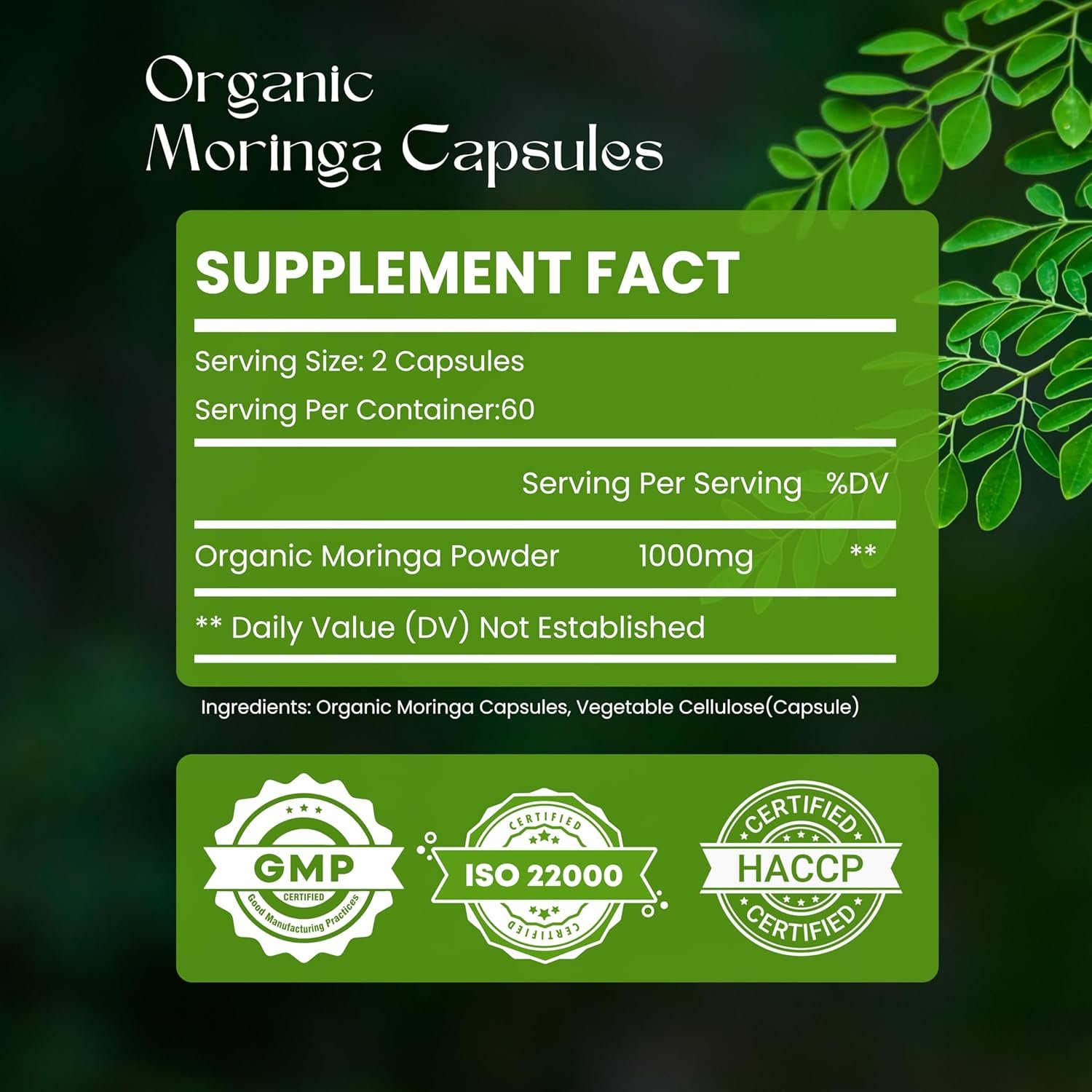 Organic Moringa Capsules - Image 3